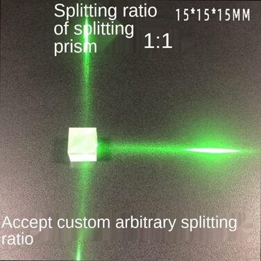 Мм 1 1 Beamsplitter Повне внутрішнє відбиття Пряма кутова призма Напіввідбиваюча напівпрозора Beamsplitter, 15 * 15 * 15