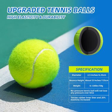 Набір JOY SPOT! Tennis Trainer 2-Pack із 2 тенісних ракеток, набір тенісних тренажерів із м'ячем для відскоку, тенісні м'ячі зі шнуром та сумка для початківців