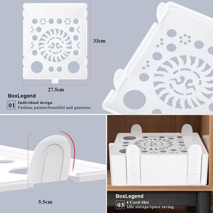 Організатор для футболок BoxLegend, який можна складати, органайзер для шафи, органайзер для гардеробу для дорослих і дітей, який