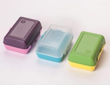 Набір контейнерів Emsa Clipboxen Variabolo 3 шт. (6 напів-контейнерів) Змінні комбінації Безпечно мити в посудомийній машині Ідеально для дітей, барвисті Розміри 15 x 3,5 x 10 см, 16 x 11 x 14 см