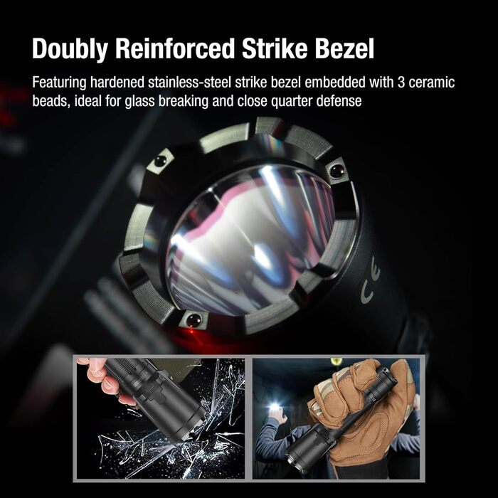 Тактичний ліхтарик Klarus XT11GT Pro Ultimate Control з двома перемикачами, яскравістю 3300 люмен, дальністю променя 380 метрів, водонепроникністю IPX8 для кемпінгу, походів та надзвичайних ситуацій