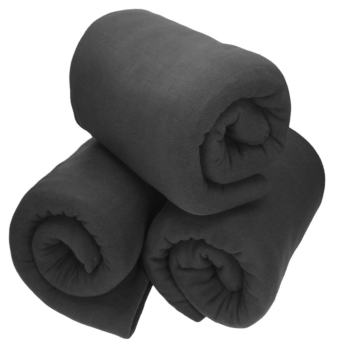 Флісові ковдри Betz, 3 шт., 130x170 см, 180 г/м Мякий плед Пухнастий плед для дивана як покривало Легкий, теплий та простий у догляді Антрацит