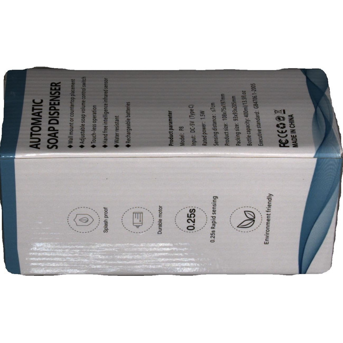 Автоматичний дозатор мила, настінний електричний безконтактний сенсорний дозатор мила HOHAOO 400 мл для кухні, офісу, школи, готел