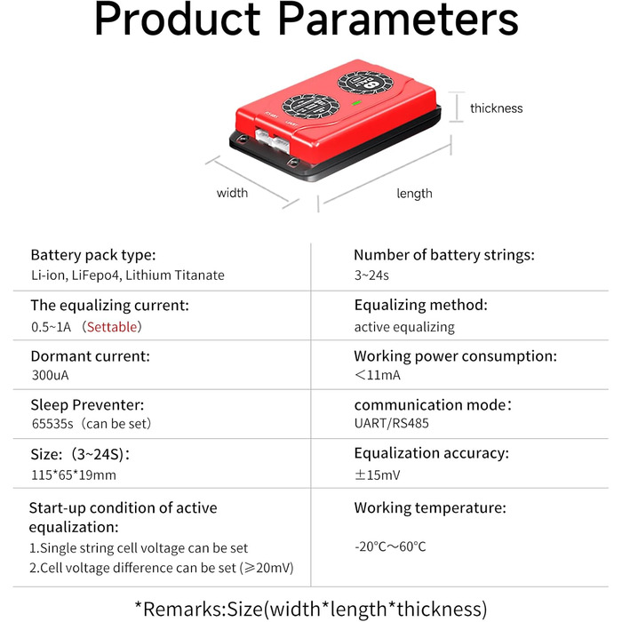 Розумний еквалайзер Daly 16S 1A для балансування групи конденсаторів літій-іонних акумуляторів Lifepo4 LTO, друкованої плати 16S, розумний активний балансувальник 1A