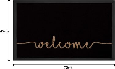 Килимок Hanse Home Printy для приміщень/вулиці 45x75 см - брудозбірний килимок, затишний вітальний килимок з написом, миється та стійкий до атмосферних впливів, нековзкий для вхідної зони та зовнішнього простору антрацитово-бежевий антрацитово-кремовий 45