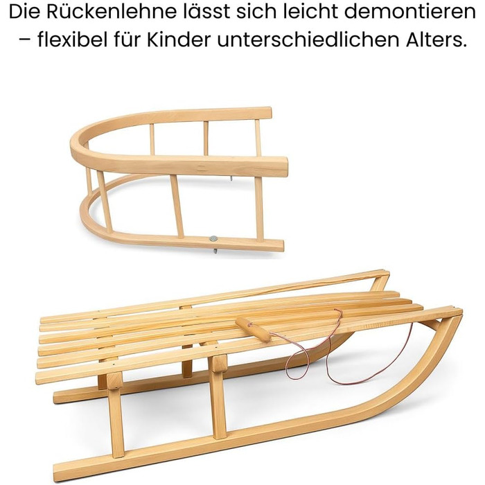 Санки IMPWOOD, дерев'яні, зі знімною спинкою, 100 кг