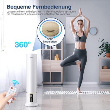 Зволожувач повітря Grelife 9 л, зволожувач повітря з верхнім заповненням для спальні, дитячої, автоматичне вимкнення, 3 налаштуван