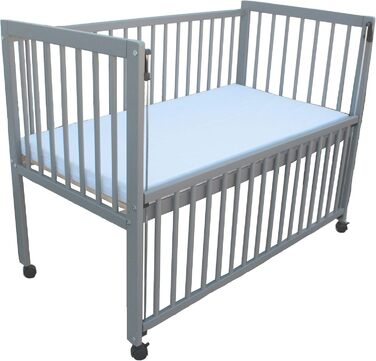 Дитяче ліжко/Біч-ліжко/Ліжко для малюків 2-в-1 Micoland 120x60 см з матрацом сірого кольору