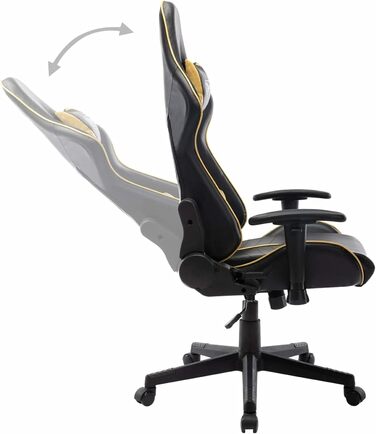 Ігрове крісло, офісне крісло, ігрове крісло, письмове крісло, обертове крісло, чорно-золота штучна шкіра