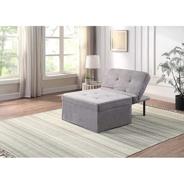 Крісло, шезлонг, табурет Atlantic Home Collection Finn, поліестер, сірий, ШхГхВ 80 см x 72 см x 43 см Сірий 80 см