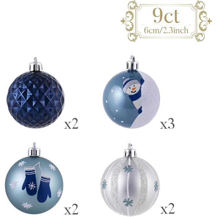 Різдвяні кульки 9 шт Valery Madelyn