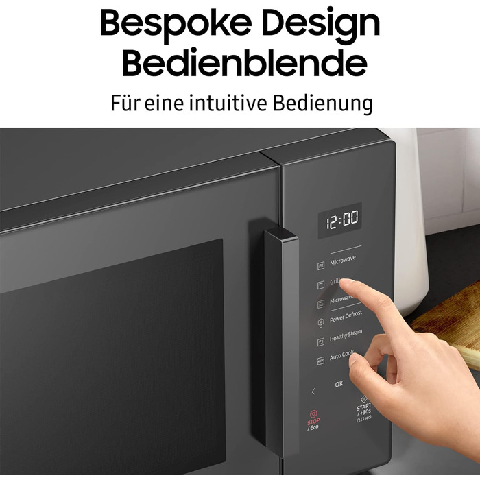 Мікрохвильова піч Samsung Bespoke Solo MS2GT5018AP/EG, 23 л, автоматичні програми для домашнього десерту, швидке розморожування, рожеве