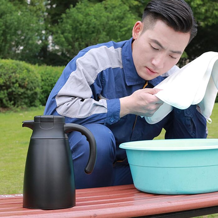 Двошаровий автомобільний чайник Haofy, 1200 мл, швидке нагрівання, безпечний для пиття, дорожня кружка з кришкою для ізоляції окро