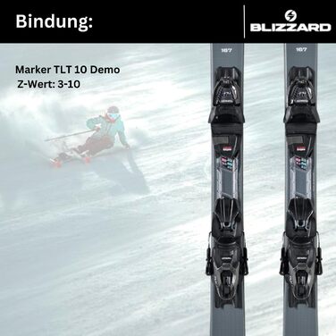 Гірськолижні лижі - Blizzard WCR - Full Camber Rocker - вкл. кріплення Marker TLT 10 Demo Z3-10 - для досвідчених лижників 153 см, сині