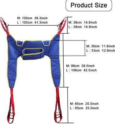 Підйом пацієнта, Розділений слінг для ніг, Туалетний слінг, Баріатричний туалетний слінг для інвалідів, Універсальний слінг для ходьби всього тіла, стегно, стегно, хвіст M