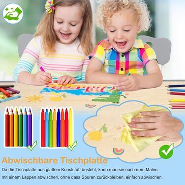 Дитячий стіл AufuN з 4 стільцями, комплект дитячих сидінь з регульованою висотою, комплект столу та стільців для дитячого садка та дитячої кімнати, простий у догляді стіл для малювання для класних кімнат, пластикові дитячі меблі, сірий