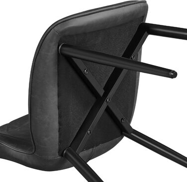 Обідні стільці Yaheetech, комплект з 2 шт. , м&39які кухонні стільці з металевими ніжками, вантажопідйомність до 136 кг, підходить для кухні/їдальні/спальні/ресторану, темно-сірий/штучна шкіра, комплект з 2 шт. , темно-сірий колір - штучна шкіра