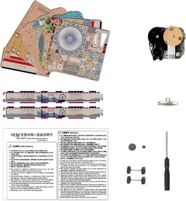 Музична скринька Tonecheer Дерев'яний 3D-пазл, набір моделей для сім'ї котів своїми руками для дорослих, обертова музична шкатулка, дерев'яні пазли Подарунки для прикраси будинку Подарунок на день народження Різдвяний підліток (Лондон)