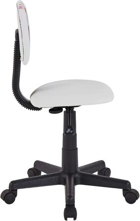 Обертовий дитячий стілець CARO Furniture Alpaca, штучна шкіра білого кольору, ергономічний дитячий стілець з регульованою висотою та мотивом лами, стілець на коліщатках