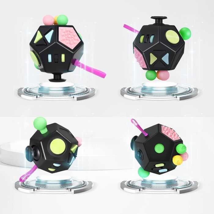 З 12 сторонами, іграшка Infinity Cube Fidget Anti Stress Cube для дорослих, дітей із СДУГ, СДУГ, РАС, СДУГ