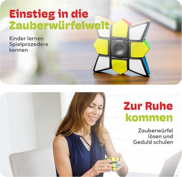 Кубик 3 x 3 x 1 в одному з оптимізованими властивостями обертання. Ідеально підходить для зняття стресу для дітей і дорослих ігри