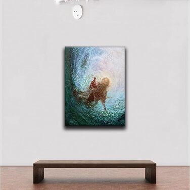 Настінний живопис на полотні, вінтажний стиль, Ісус, водний постер, християнський подарунок, мотив рука Божа, картина з релігійним