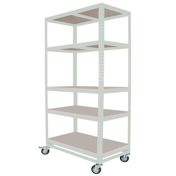 Візок для комплектування замовлень BRB/багаторівневий візок з 5 рівнями, ВxШxГ 1905x900x500 мм (світло-сірий)