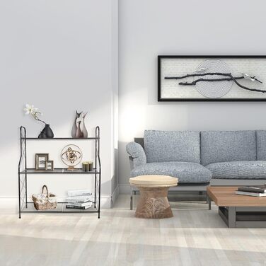 Металева підставка для рослин Bomblap, 3-рівнева підставка для рослин, тримач для квіткових горщиків для зовнішнього використання, балкону, саду, багатофункціональна підставка для квітів великої місткості, чорна