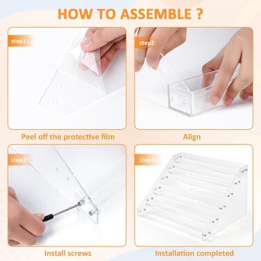 Рівневий акриловий органайзер для лаку для нігтів, підставка для зберігання лаку для нігтів, окулярів, чорнила для татуювання, ефірних олій, пляшечок з фарбою та іншого - прозорий настільний органайзер на 78-84 пляшечки, 6-