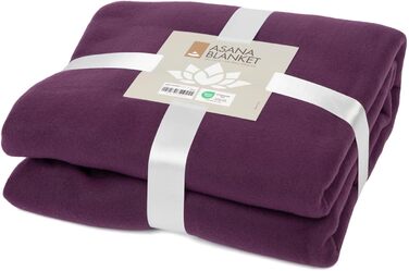 Ковдра для йоги Бодхі Ковдра ASANA М&39яка та тепла пухнаста ковдра Ковдра для медитації для Шавасани Флісове покривало з вишивкою лотоса Ковдра для дивана та пледа 150 x 200 см (темно-баклажановий)