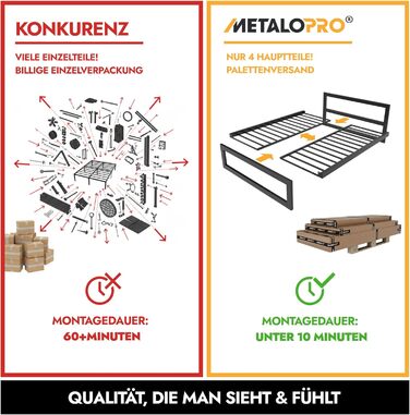 Металеве ліжко 120x200 см Вантажопідйомність до 1000 кг та складання &lt10 хв Міцний каркас ліжка з місцем для зберігання 37 см, без скрипу, чорного кольору Вертикальне 120x200 см