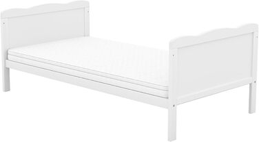 Дитяче ліжечко 70x140 см біле дитяче ліжко, що трансформується в юніорське ліжко з прорізувачами, масив сосни Джек