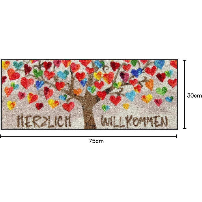 Парковка для взуття Серцеподібне дерево 030x075 см Килимок для дверей Килимок для очищення Вуличний килимок для дверей Приміщення Брудолобійник для вулиці