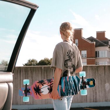 Лонгборд 39 дюймів, з кульковими підшипниками ABEC-9, Drop-Through Freeride Skateboards Cruiser I кокосове дерево