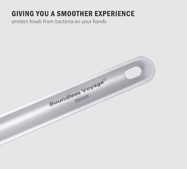 Безмежний посуд для відпочинку Voyage Титанова ложка з довгою ручкою Ультралегкі столові прибори для кемпінгу Ti1509b