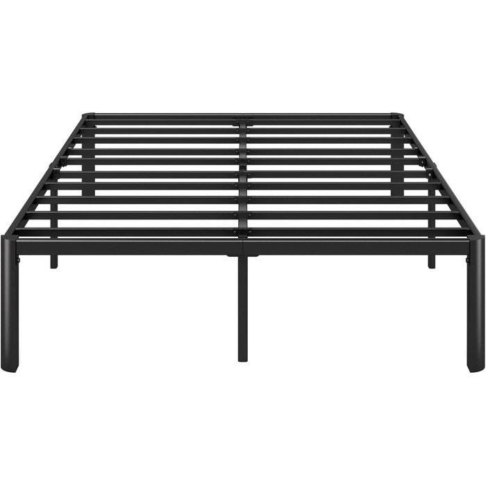 Каркас ліжка Zinus Van 140x200 см - Металеве ліжко 140x200 з металевою рейковою основою - Платформа заввишки 41 см з простором під нею - Пружинний матрац не потрібен - Легке складання - Чорний 140 x 200 см