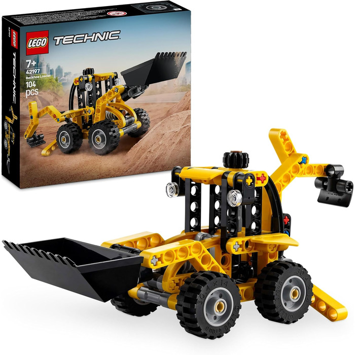 Екскаватор-навантажувач LEGO Technic, набір конструкторів для хлопчиків і дівчаток від 7 років, транспортний засіб, розвиваюча ігр
