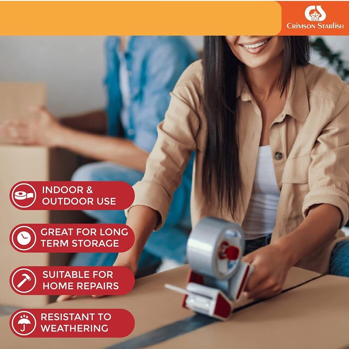 Чорна клейка стрічка 24 рулони клейкої стрічки 48 мм x 45 м Водонепроникна Універсальна стрічка для використання всередині та зовні приміщень Міцна упаковка з 24 шт.