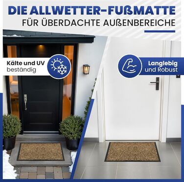 Килимок Mibao для приміщень та вулиці, 691 см, чорно-коричневий, міцний, миється, нековзний, брудозатримуючий килимок для вхідних зон, килимок для приміщень з натуральною каучуковою підкладкою