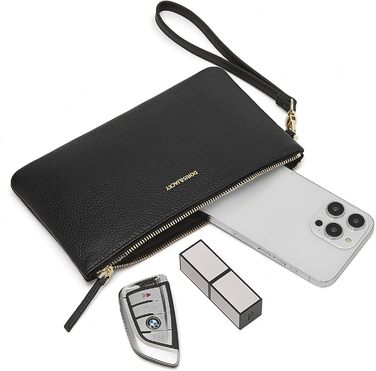 Дорис і Джекі Клатч на зап'ястя -005, Натуральна шкіра, Чорний