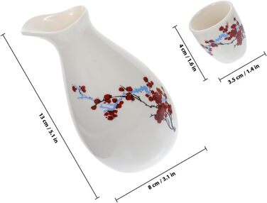 Набір для саке SAFIGLE з кераміки чайник та 8 чашок. Традиційний японський посуд для чаю та вина, ідеальний подарунок для особливих випадків.