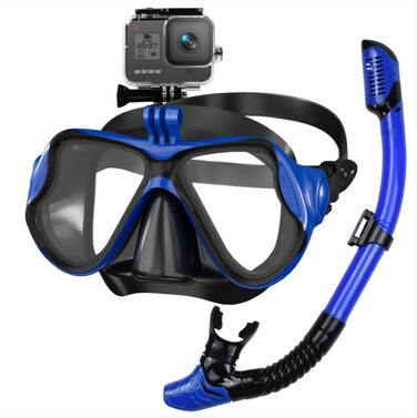 Набір для дорослого з маскою для підводного плавання, комплект для підводного плавання з маскою для дайвінгу та сухим снорклінгом, маска для підводного плавання з кріпленням для камери, маска для підводного плавання із загартованого скла із захистом від з