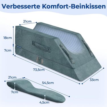 Подушки для ніг з регулюванням висоти для післяопераційного періоду, ергономічний вигин, піна з ефектом пам&39яті для зняття набряків ніг та болю, допоміжний засіб для відновлення після операції на коліні, для однієї ноги, 4