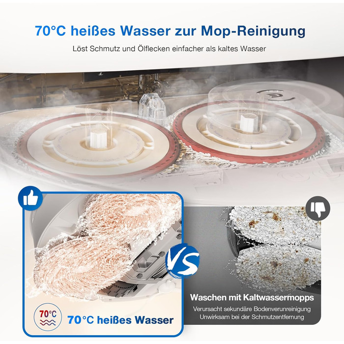 Робот-пилосос ECOVACS DEEBOT T30 PRO OMNI з міні-станцією, з технологією TruEdge, дизайном ZeroTangle, потужністю всмоктування 11