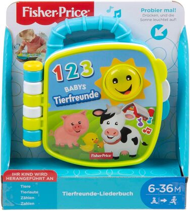 Музичний збірник пісень Fisher-Price Animal Friends Дитячі іграшки від 6 місяців, 1 року для дівчаток і хлопчиків Дитячі іграшки М