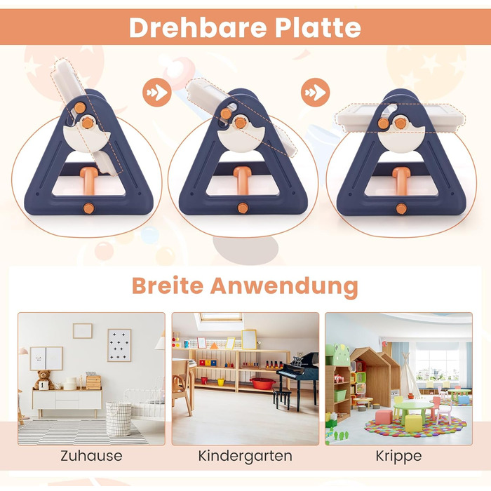 Дитячий столик GOPLUS зі стільцем, дитячий мольберт з двосторонньою стільницею та дошкою, 2 коробки для зберігання, 160 будівельних блоків, ігровий столик, робочий стіл для дітей від 3 років