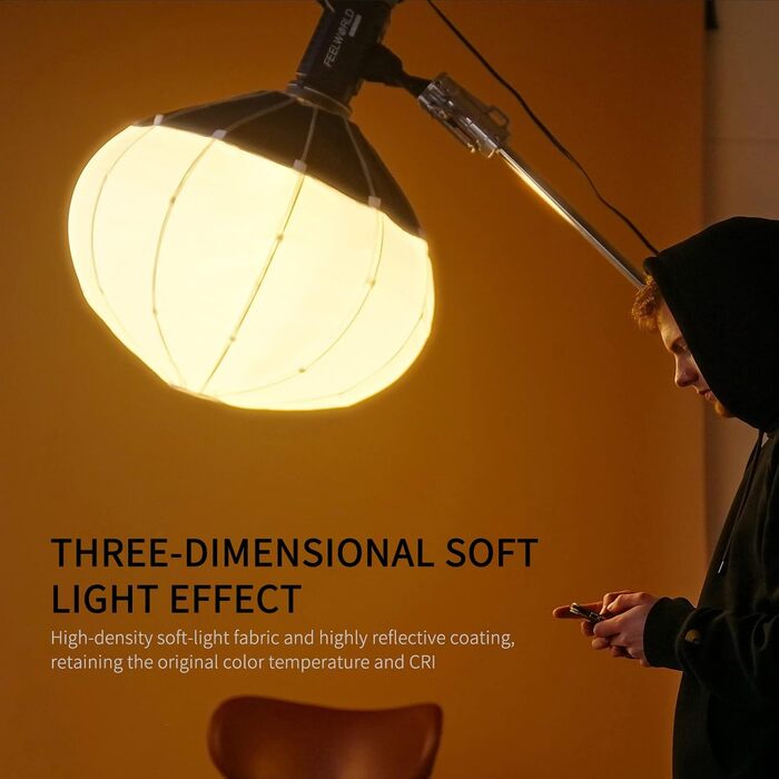 Ліхтар Софтбокс, LED світло Studio Photo Studio Set Аксесуари, Bowens Bracket, з тканинними дверима сараю, сумка для перенесення, для портретного товару YouTube Tiktok Відео Фотозйомка Ліхтар Softbox 65CM, 65 65