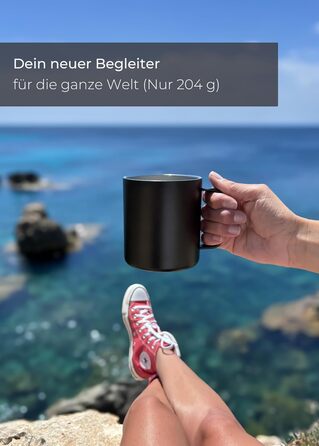 Термокружка LAMBDA COFFEE з нержавіючої сталі 2x360 мл з ручкою Двостінна ізольована кавова кружка Набір кухлів для кемпінгу та використання на природі Термокружка для кави (зелена) Мохово-зелена