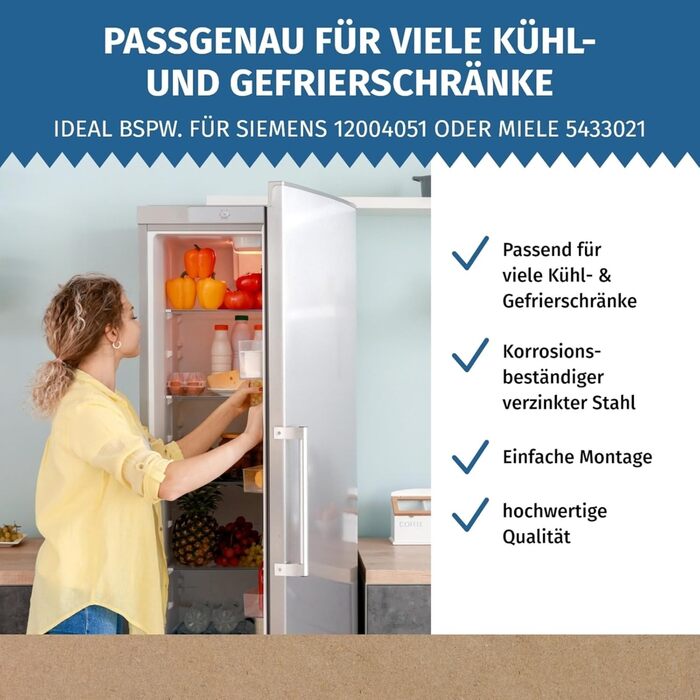 Комплект петель для холодильника/морозильника LUTH Premium Profi (верхні та нижні), сумісний з Bosch Siemens 12004051, 3704, 5.0/3306, 5.0/3307 та Indesit C00032093