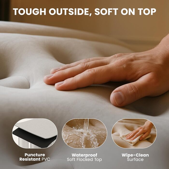 З вбудованим електричним насосом - Самонадувальний надувний матрац з сумкою для зберігання - Водонепроникний та міцний кемпінговий надувний матрац для використання в приміщенні та на вулиці, односпальне ліжко, чорний